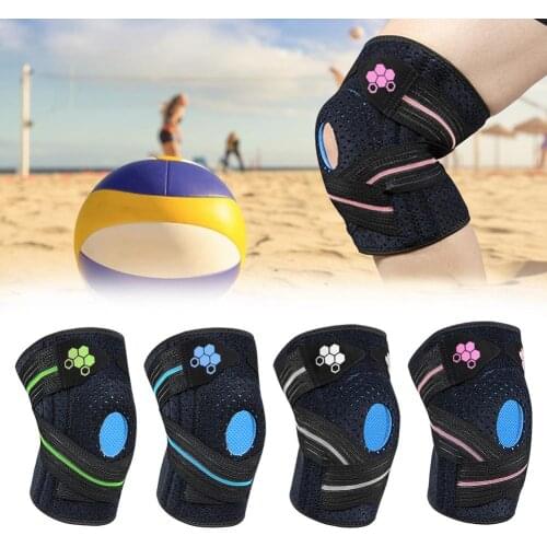 Men Women Adjustable Knee Support Brace Knee Pads With Side Stabilizers Running Fitness Elastic Wrap Brace Knee Pads