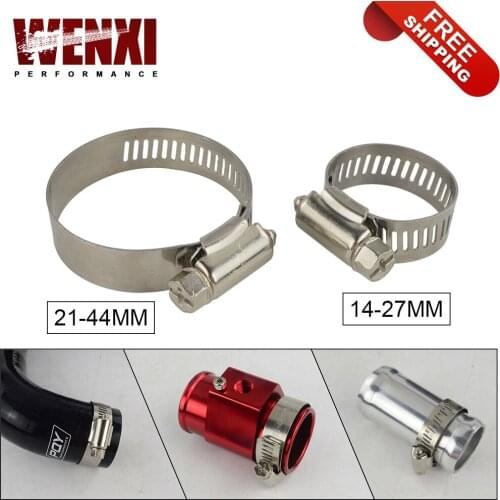14-27MM/21-44MM Unversal Exhaust Turbo Adjustable Hose Clamp 201 Stainless Steel Turbo Exhaust Intercooler Silicone Coupler