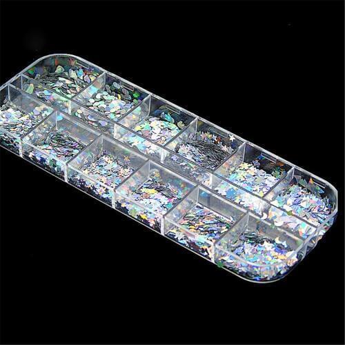 Rhombus Star Dot Silver Mirror Nail Art Sequins Shining Flakes Decoration Charm Nail Glitter Paillette Decor Makeup Accessories