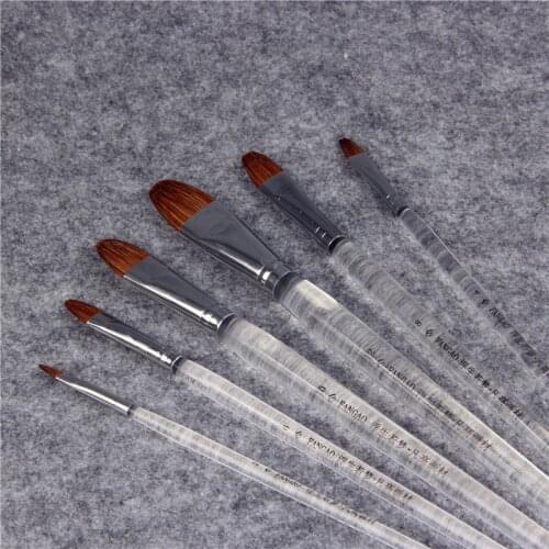 Boutique weasel hair transparent bar duck tongue brush gouache watercolor painting brushes art supplies acrylic brush