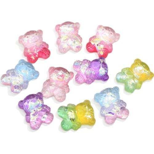 Mixed AB Color Resin Gummy Bear Flatback Cabochon Decoration Craft Kawaii DIY Embellishment For Scrapbooking Decor Accessories