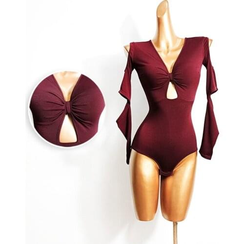 New Latin dance leotard Tops women sexy long sleeves Ballroom dance performance clothes