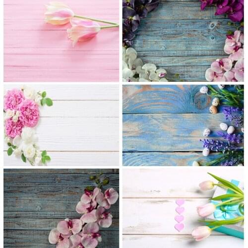 Vinyl Custom Photography Backdrops Props Flower Wood Planks Photo Studio Background 2183 KLZ-15