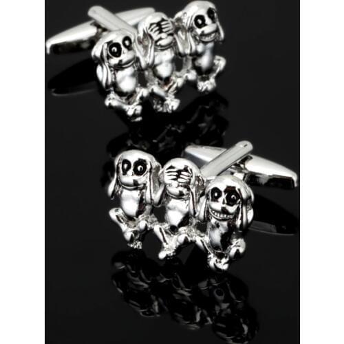 High quality mens shirts Cufflinks three cute monkey Cufflinks other 10 double sale free shipping