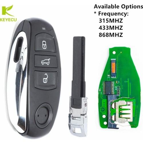 KEYECU Replacement Smart 3Button Remote Key Fob 315/433MHz: 7P6959754AL /868MHz: 7P6 959 754 AP for Volkswagen Touareg 2011-2018