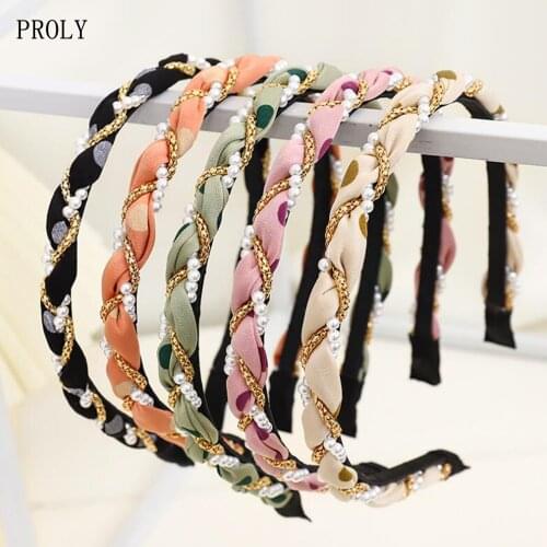 PROLY New Fashion Summer Headwear Casual Hairband For Women Exquisite Beaded Winding Headband Hair Accessories