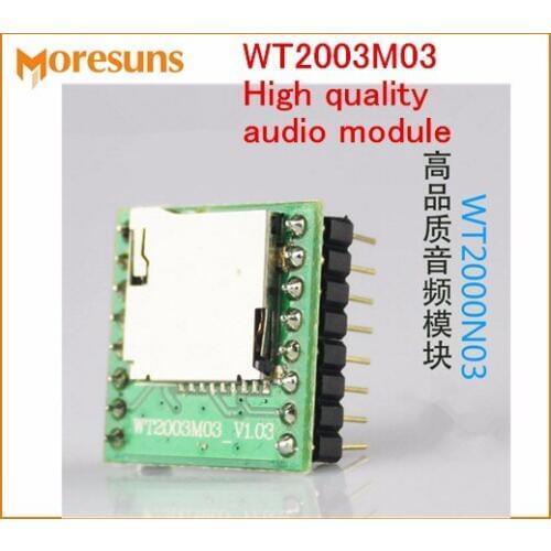 Fast Free Ship 10pcs WT2003M03 high quality mp3 music module serial port ic decode board SD card TF with amplifier voice module