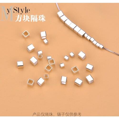 10PCS S925 sterling silver hand woven material versatile simple bead box separated bead scattered bead jewelry DIY accessories