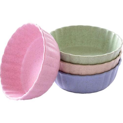 2.5*7.8cm Wheat Straw Dishes Plate Eco-friendly Tableware Round Soybean Sauce Salt Vinegar Seasoning Soup Dish 4Styles 1PC