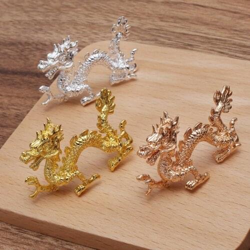 5 pcs/lot 30*45 mm Metal Filigree Chinese Dragon Connector Charms Wedding Hair Accessories For Women
