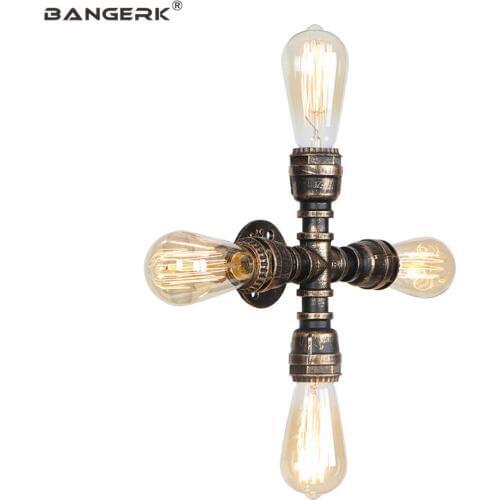 American Loft Style Wall Lamps Retro Iron Water Pipe Industrial Light LED Edison Wall Sconce Home Decor Lighting Wandlamp
