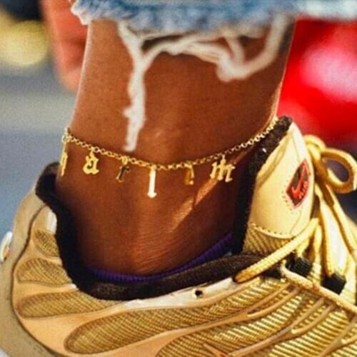 Stainless Steel Name Custom Anklet Europe And America Explosion Accessories Pendant Gift Diy Jewelry New Product