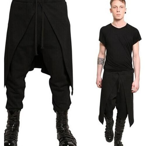 Hip Hop Pants Fashion Mens Long Casual Pants Personality Stitching Loose Sweatpants Plus Size Streetswear