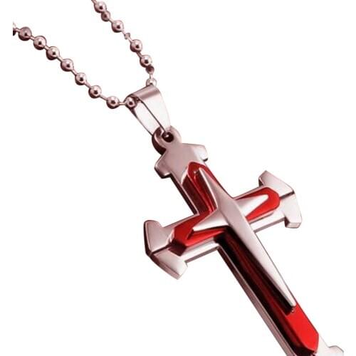Stylish Jewelry Fashion Women New Unisex Men Stainless Steel Cross Pendant Necklace Chain Gift Jewelry Necklace Dropship