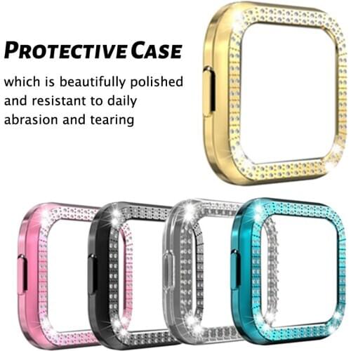 Watch Cover Case For Fitbit Versa 2 Smart Watch Scratchproof Screen Protector Crystal Bumper PC Protective Cover Cases