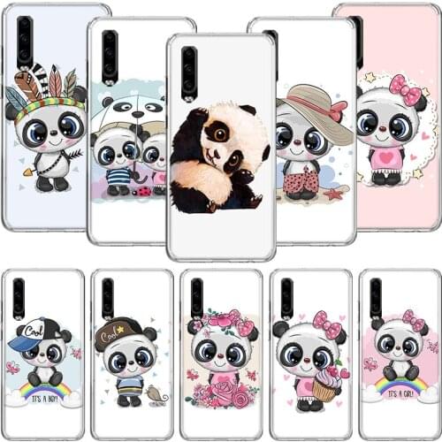 Lovely Panda Baby Cute Phone Case For Huawei P30 P40 P20 P10 Mate 20 10 30 Lite Pro P Smart Z Plus Printing Cover Coque Shell