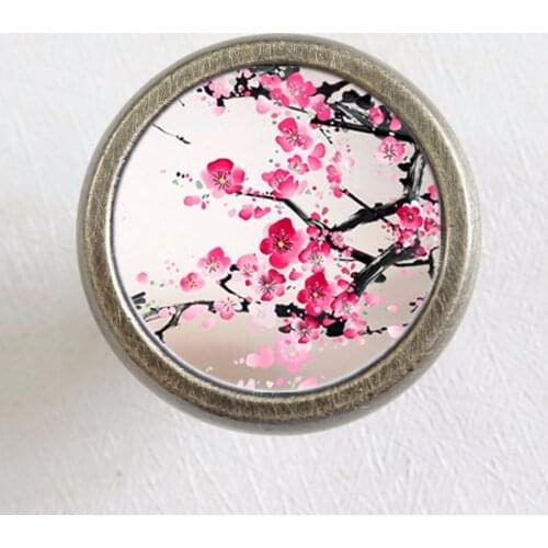 Flowers Knobs Dresser Handles Drawer Knobs Vintage Style Silver Bronze Cabinet Handle Door Handle Retro Furniture Hardware
