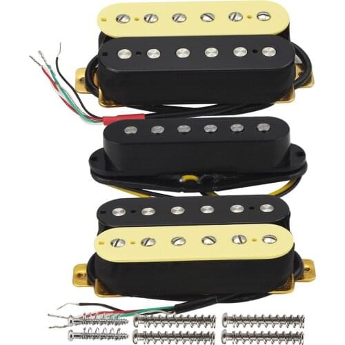 FLEOR 3pcs HSH Set Electric Guitar Pickups Neck+Middle+Bridge Ceramic Pickups for ST Guitar Parts
