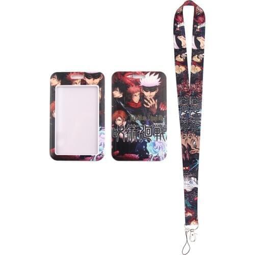 MD213 DMLSKY Anime Business Badge Card Holder with Necklace Lanyard Keychain keys Badge ID Mobile Phone Rope Gifts