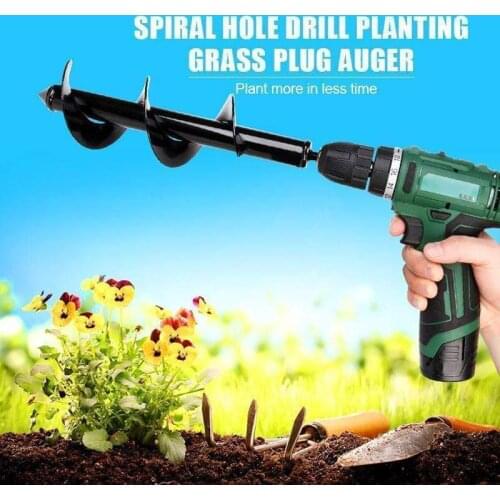 Mintiml Garden Planter Spiral Drill Bit Flower Bulb Hex Shaft Auger Yard Gardening Bedding Planting Post Hole Digger Tools