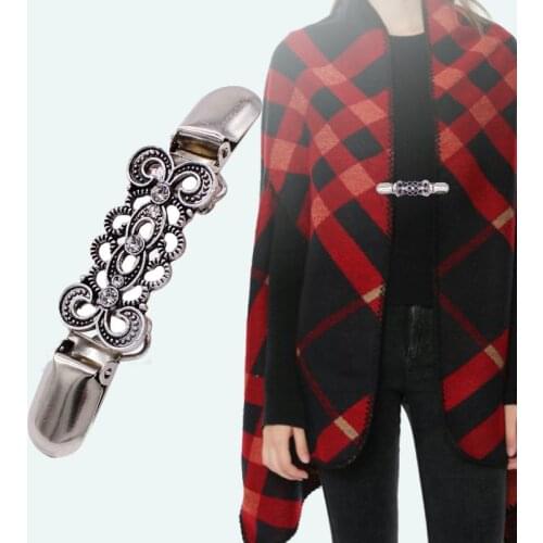 Fashion Antique Vortex Sweater Clip with Anti-Exposure Cardigan Clip Shawl Buckle for Women