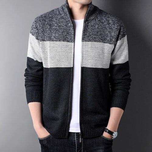 Men Knitwear 2021 Autumn Winter Casual Mens Sweaters Half Turtleneck Long Sleeve Warm Knit Cardigan Jacket Homme Male Clothing