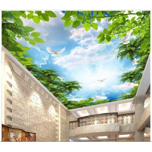3d ceiling murals wallpaper custom photo non-woven sky clouds dove decoration painting 3d wall mural wallpaper for living room