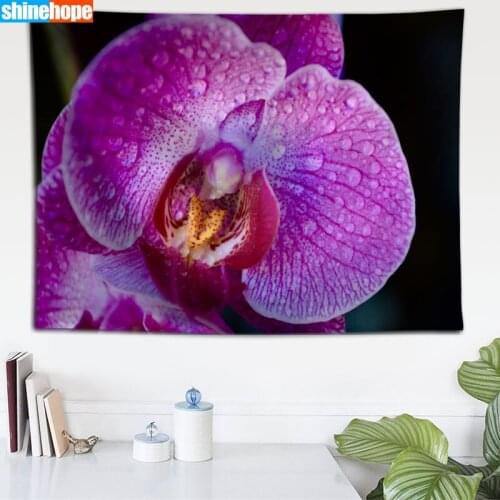 Custom Orchid Flowers tapestry wall hanging tapestry home decoration rectangle bedroom wall art tapestry 140X250cm