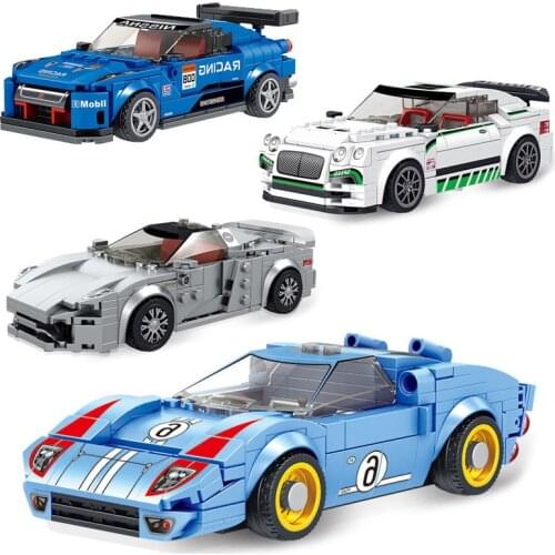 NEW serise Cobra Passion Famous Supercar Speed Champions Race Pull Back Car Sports Building Blocks Bricks Sets Kit Model