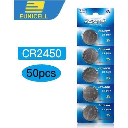 Wholesale 50PCS/lot CR2450 Battery 3V Lithium 2450 ECR2450 KCR2450 5029LC LM2450 Button Cell lithium Coin Battery for watch toy