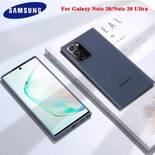 Original Samsung Note 20 Case Liquid Silicone Back Cover Silky Soft-Touch Protective Anti-Fall Shell For Galaxy Note 20 Ultra