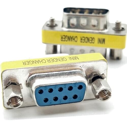 RS232 Gender Changer DB9 9pin Female to male VGA Gender Changer Adapter Male to Female Wholesale 9pin