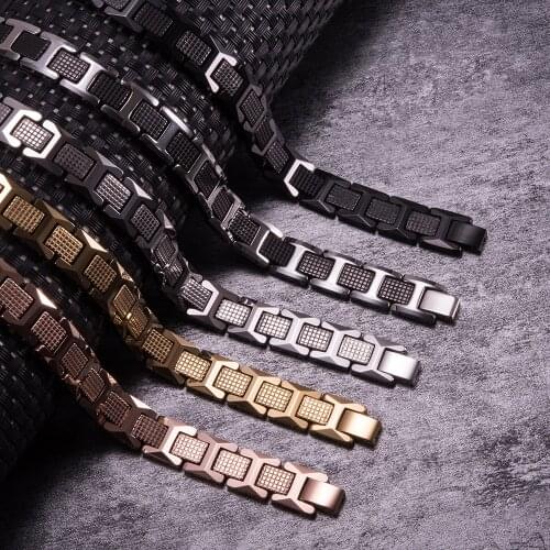 Magnetic Bracelet Benefit Anti-Scratch Black 12mm Power Magnetic Tungsten Bracelet Hematite Chain Waterproof Bracelet Homme