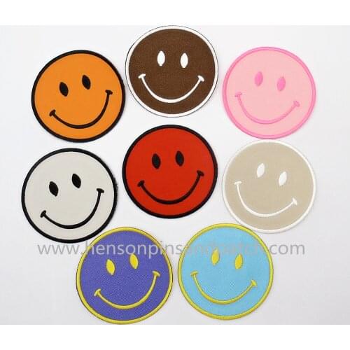 Custom small minimum order quantity embroidery smile cloth patch