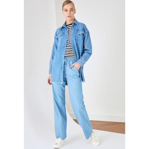 Trendyol Casual Cutout Elastic Waist Jeans TCTSS21JE0722