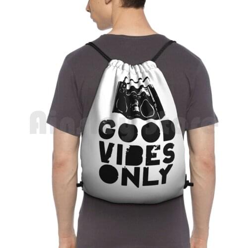 Good Vibes Only Boombox Backpack Drawstring Bag Riding Climbing Gym Bag Good Vibes Only Retro Boombox Music Hip Hop Urban