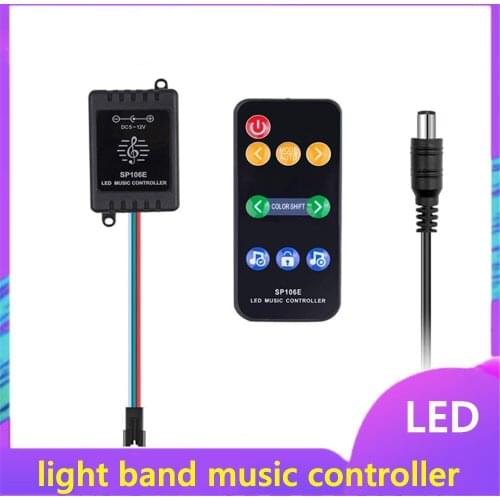 Happy Light RF Wireless Remote Control Voice Control WS2811/2812b Magic Light with LED Music Controller Sp106e