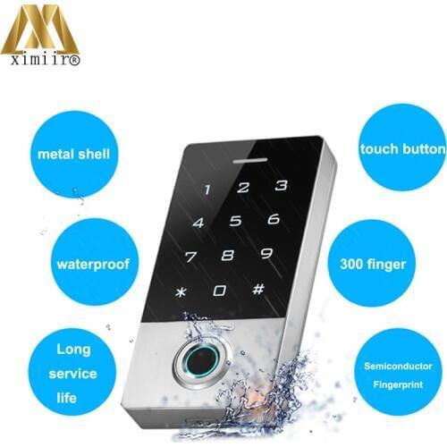 Touch Keypad Waterproof Standalone Fingerprint Access Control TF1 Support 13.56Mhz IC Card Door Controller System
