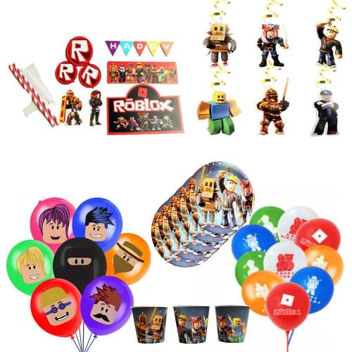 ROBLOX Party Tablecloth Desktop Decoration Catoon Anime Figure Robot Game Kids Happy Birthday Theme Supplies Plastic Table Cover