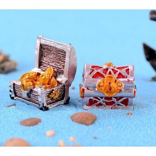 Treasure Box Mini Antique Creative Fish Tank Aquarium Decoration Landscape Ornament Mediterranean Sea Bottom Decoration Crafts