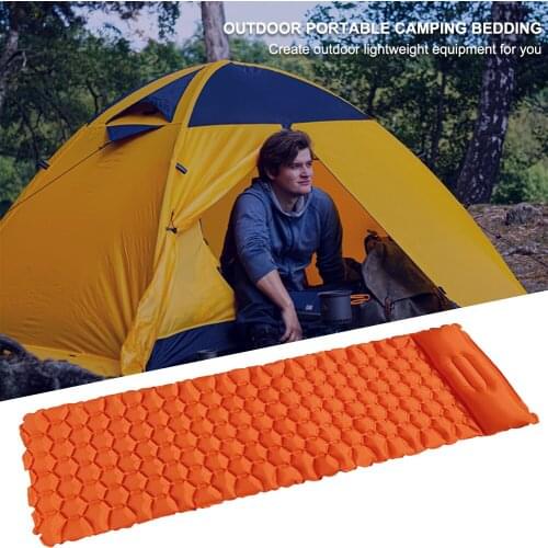 Camping Sleeping Pad Inflatable Air Mattress Outdoor Picnic Beach Cushion Air Cushion Sleeping Mat Damp Proof Waterproof Pad
