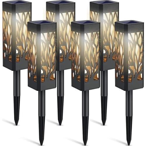 Solar Lights Outdoor 6 Pack Garden Lights Solar Powered with Warm White LED Lights Waterproof Solar Ornament Lights