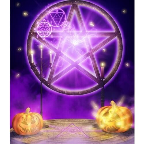 Magic pentacle photography backgrounds new Halloween funds children photo backdrops for photographer studio accessories HA-063