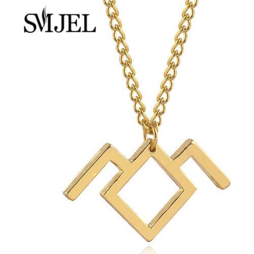 SMJEL Geometric Necklace Women Chain Twin Peaks Owl Hard Pendants & Necklaces for David Lynch Fans Fire walk with me Collier
