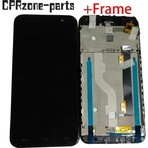 5.5" Black + Frame For Philips Xenium X596 Lcd Display With Touch Screen Digitizer Sensor Panel Assembly