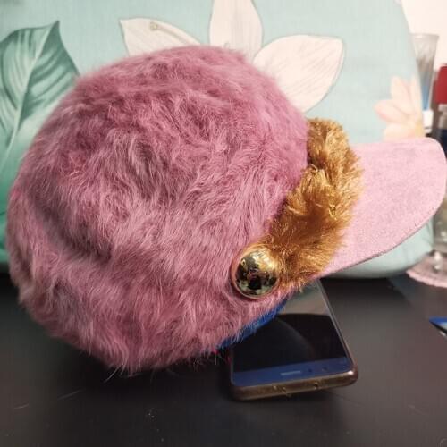 Winter womens hat thickened fashionable rabbit hair hat mothers grandmothers hat mother-in-laws hat outdoor shopping hat