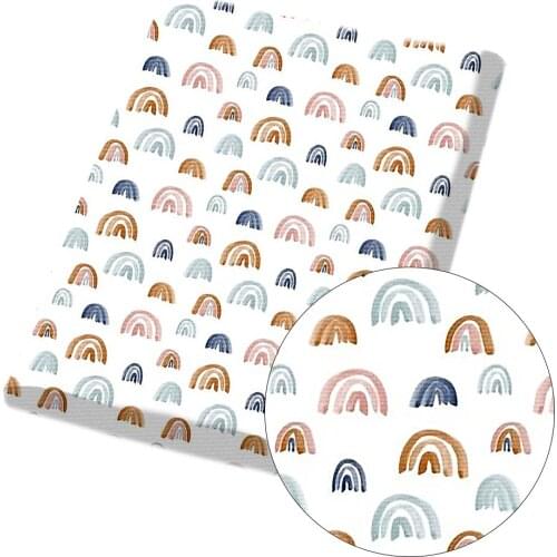 JOJO BOWS 45*140cm 1pc Polyester Cotton Fabric Rainbow Printed Cloth Sheets Apparel Sewing Materials Home Textile DIY Patchwork
