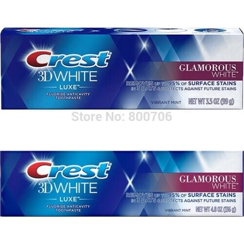 2 Crest 3D White Luxe Glamorous White Vibrant Mint Toothpaste