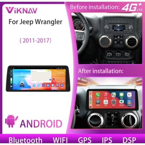 12.3 Inch 128G For Jeep Wrangler 2011-2017 Car Android Radio Stereo Multimedia Player GPS Navigation Carplay DVD IPS Head Unit