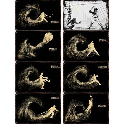 Baseball Tin Sign Plaque Metal Vintage Wall Poster Bar Decoration Pub Decorative Plates Home Decor 20x30cm